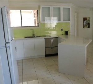 Green splashback                                          