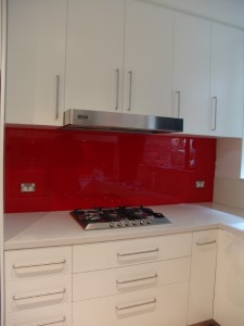 Red Splashback-KitchenTek                         