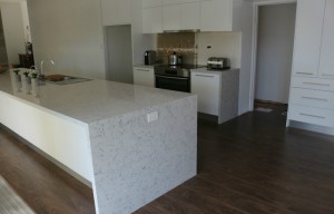 kitchen island with waterfall      